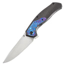 Kansept HAVÃƒËœRN 3.48" CPM S35VN Blackwash Titanium + Timascus Inlay + Timascus Clip Black purple K1069A5