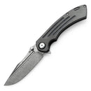 Kansept Pretatout 3.56" Damascus Carbon Fiber,G10 Black K1032D3