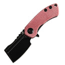 Kansept Mini Korvid 1.45" Black Stonewashed 154CM Red Canvas Micarta Handle T3030M2