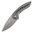 Kansept ODD 21 3.08" Damascus Grey Anodized Titanium with Bronze Holes K1077A2