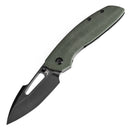 Kansept Link 3.0" CPM 20CV Green Micarta + Blackwash Titanium Green and black K1068A1