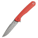 Kansept Qilin 3.43" Damascus Red G10 K1047A1