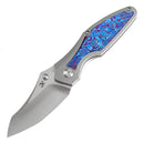 Kansept Baba Yaga 3.06" CPM 20CV Bead Blasted Titanium + Timascus Inlay Blue K1074A7