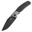 Kansept Hinterland 3.58" CPM S35VN Blue Anodized Titanium + Twill Carbon Fiber Inlay Blue Black K1057A1