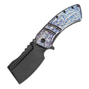Kansept XL Korvid 3.55" CPM S35VN Titanium with Lightning Strike Finish Black Purple Blue K1030A11