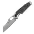 Kansept Tuckamore 3.54" Damascus Titanium + Shred Carbon Fiber Gray K1052A5