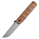 Kansept BTF 3.24" Damascus Brown Micarta K1064A4