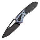 Kansept Thoth 3.43" Satin CPM 20CV Blackwash Titanium + Lightning Strike Finished Titanium Inlay Black Blue K1075T4