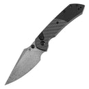 Kansept Fenrir 3.45" Damascus Twill Carbon Fiber+Black Stonewashed Aluminium Black K1034S6