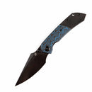 Kansept Fenrir 3.48" CPM-S35VN Black Stonewashed Titanium + Rose Pattern Carbon Fiber Blue Black K1034A11