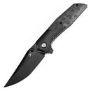 Kansept Deadite  CPM S35VN Blackwash Titanium with Rose Pattern Carbon Fiber Black K1081A6