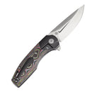 Kansept Cassowary 2.9" CPM S35VN Black Stonewashed Titanium + 80S Camo Carbon Fiber Black, Grey K2065B1