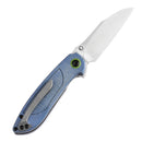 Kansept Prometheus 3.29" Stonewashed 14C28N Blue Micarta T1040A3