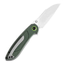 Kansept Prometheus 3.29" Stonewashed 14C28N Green Micarta T1040A2