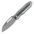 Thunderhead Damascus Stonewashed Titanium with Artic Storm Carbon Fiber