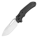 Quasar Stonewashed CPM 20CV Blackwash Titanium, Twill Carbon Fiber