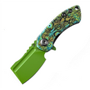 Kansept Mini Korvid 1.45" Grenn Coated 154CM Green G10 Green Undead Print T3030B2