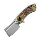 Kansept Mini Korvid 1.45" Stonewashed 154CM G10 with Undead Print-Yellow T3030B4