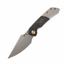 Kansept Fenrir 3.48" Damascus Beadblasted Titanium+ Shred Carbon Fiber Black K1034B1