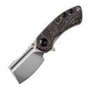 Kansept Mini Korvid 1.45" Stonewashed CPM-S35VN Copper Carbon Fiber Black Copper K3030B1