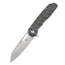 Kansept Shard K1006A15 – 3.48" Satin CPM-S35VN Reverse Tanto Blade, Tiger Stripe Flamed Titanium Handle, Frame Lock – Designed by Kim Ning