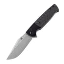 Kansept Shikari K2027D1 3" Damascus Blade Black Stonewashed Titanium + Twill Carbon Fiber Handles
