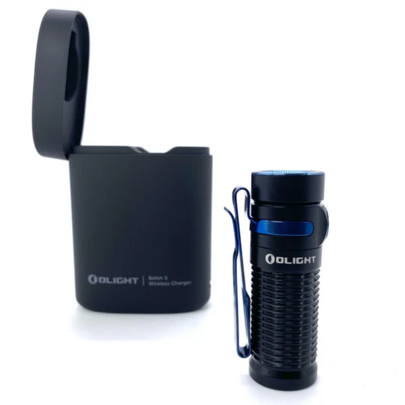 Olight Baton 3 Black Premium Edition 1200 Lumen Rechargeable EDC Flashlight w/ PowerBank