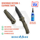 Benchmade CLAYMORE Tanto - Serrated Folding Knife BEN-9071SBK-1