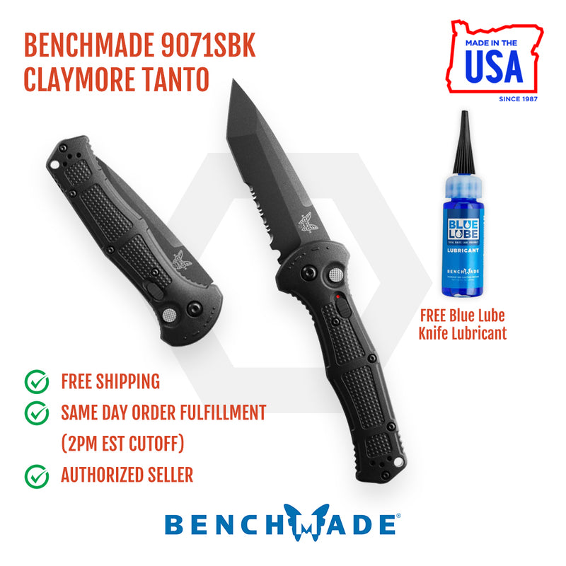 Benchmade CLAYMORE Tanto - Serrated Folding Knife BEN-9071SBK