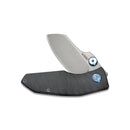 Kubey Monsterdog Frame Lock Titanium Folding Knife 2.95in M390 Steel Blade - KB285D