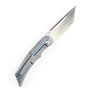 Kansept Naska K1035T3 – 3.75" Satin CPM-S35VN Tanto Blade, Blue & Silver Anodized Titanium Handle, Frame Lock – APK Designs