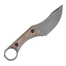 Kansept Niko 3.54" D2 Brown Micarta with Frag Pattern G004A8