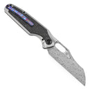 Kansept Tuckamore 3.54" Damascus Titanium + Shred Carbon Fiber Gray K1052A5