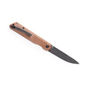 Kansept Prickle T1012A5 – 3.53" Black TiCN-Coated 154CM Drop Point Blade, Brown Micarta Handle, Liner Lock – Designed by Max Tkachuk