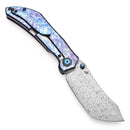 Kansept Tipper 3.38" Damascus Titanium with Lightning Strike Finish Blue Purple K1079A3