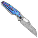 Kansept Tuckamore 3.54" Damascus Plain Purple Titanium + Timascus K1052A7
