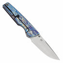 Kansept Chimera 3.15" Stonewashed CPM S35VN Titanium with Lightning Strike Finish K1096A5