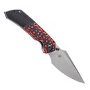 Kansept  Fenrir (Left-handed) 3.48" Stonewashed CPM-S35VN Black Stonewashed Titanium + Red Black G10 K1034L2