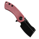 Kansept Mini Korvid 1.45" Black Stonewashed 154CM Red Canvas Micarta Handle T3030M2