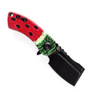 Kansept Mini Korvid 1.45" Stonewashed 154CM Jade G10 with Watermelon Print Red T3030C1