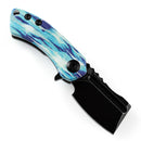 Kansept Mini Korvid 1.45" Stonewashed 154CM Jade G10 with Icicle Camo Jade、Blue、Black T3030C2