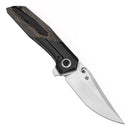 Kansept Deadite 3.52" Satin S35VN Black Stonewashed Titanium+Black/Blue Rose Pattern Carbon Fiber Black and Blue K1081A3