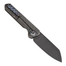 Kansept Bulldozer 3.56" CPM-20CV Tiger Stripe Flamed Titanium Blue K1028A6