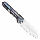 Kansept Bulldozer 3.56" CPM-20CV Titanium with Lightning Strike Finish Blue K1028A5