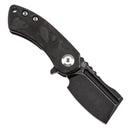Kansept Mini Korvid 1.45" Blackwash CPM S35VN Black and Red Carbon Fiber K3030A12