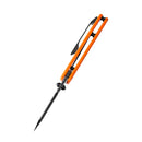 Kansept Little Main Street T2015AW – 2.26" 154CM Blade, Orange G10 Handle with Skull Print, Dirk Pinkerton Design