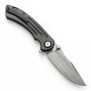 Kansept Pretatout 3.56" Damascus Carbon Fiber,G10 Black K1032D3