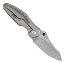 Kansept Baba Yaga 3.06" Damascus Bead Blasted Titanium + Copper Carbon Fiber Inlay Yellow, Blue K1074C2