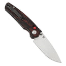 Tenable Raven T2109V3 – 3.14" Stonewashed 14C28N Drop Point Blade, Red & Black G-mascus Handle, Crossbar Lock – Designed by Black Bird Blades