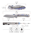 Remette Kestrel 2.83" S35VN  Titanium Gray RTPO-C